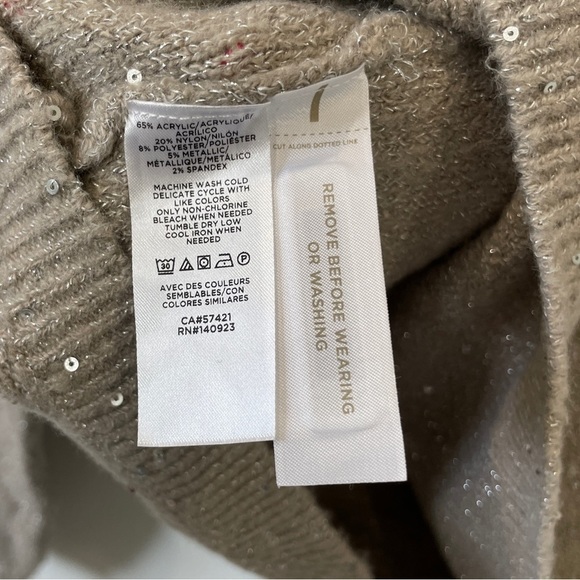 LOFT Sequin Double V Long Sleeve Sweater - Picture 8 of 8